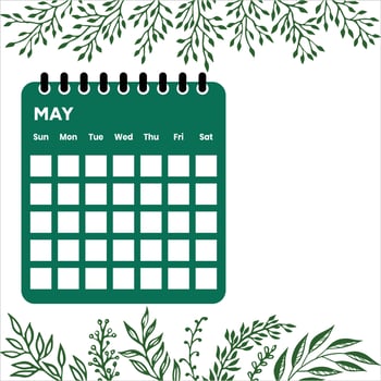 May month calendar vector