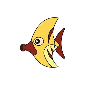 thin fish vector logo icon