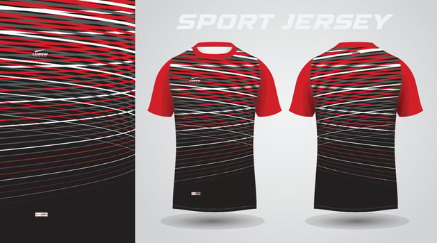 red black t-shirt sport jersey design vector