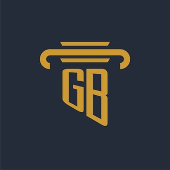 GB initial logo monogram with pillar icon design vector image
