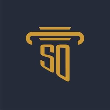 SO initial logo monogram with pillar icon design vector image