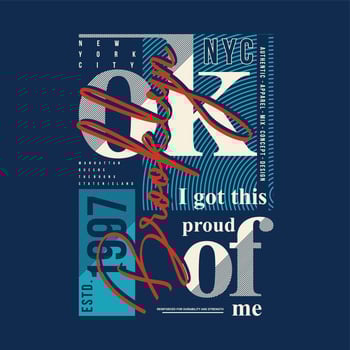 brooklyn lettering abstract graphic vector t shirt print