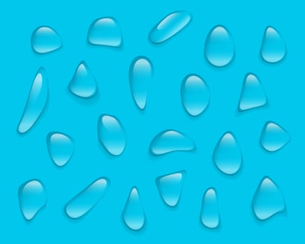 Vector drop liquid isolated on blue background. Design elements template.