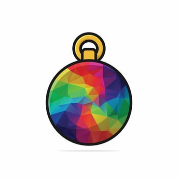 Christmas ball vector icon illustration. Food nature icon design concept. Pattern color round fruit logo design.