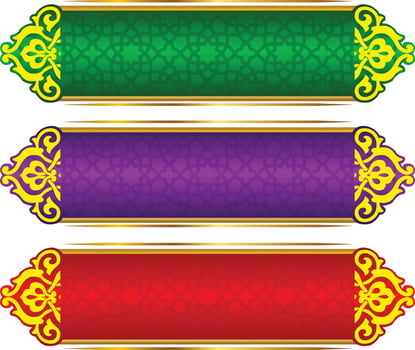 Set Of Luxury Golden Arabic Islamic Banner Title Frame Png Transparent Background Gold Text Box Vector Design Images