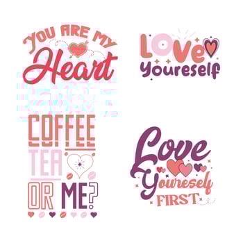 Valentine day typography design vector background