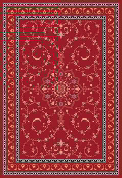 Persian rug carpet damask turkish pattern vector