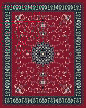 Persian rug carpet damask turkish pattern vector