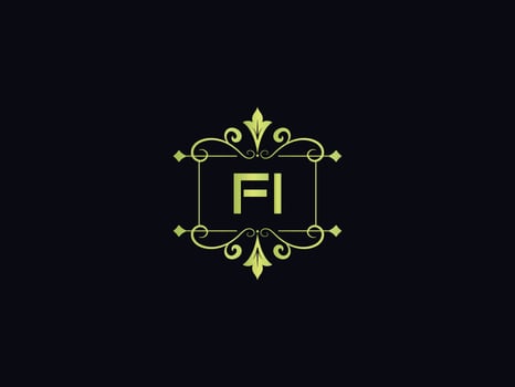 Modern Fi Logo Letter, Colorful Fi Luxury Logo Template vector