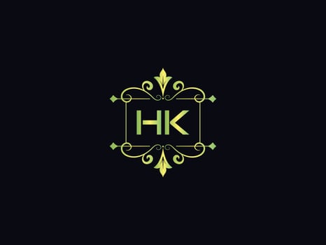 Hk Letter Logo, Monogram Hk Luxury Logo Icon Vector
