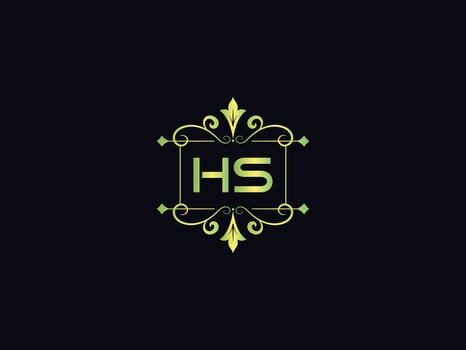 Hs Letter Logo, Monogram Hs Luxury Logo Icon Vector