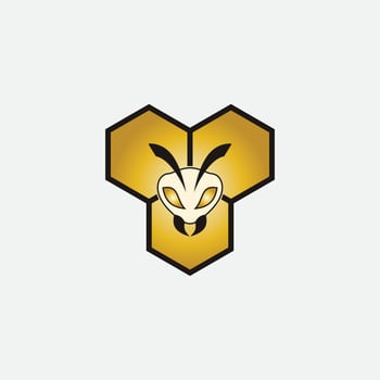 bee logo illustrations design icon vector