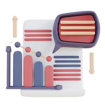 3D Illustration analysis graphic chat document png