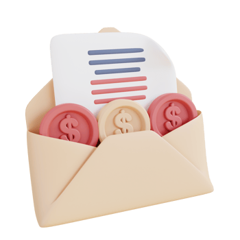 3D Illustration bill of payment png