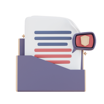 3D Illustration document security folder png