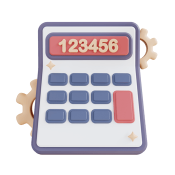 3D Illustration financial calculator settings png