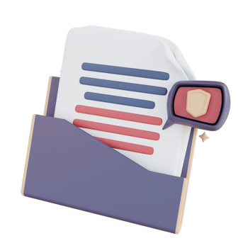 3D Illustration document security folder png