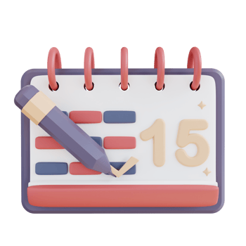 3D Illustration create schedules and calendars png