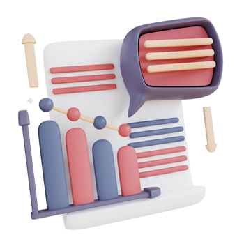 3D Illustration analysis graphic chat document png