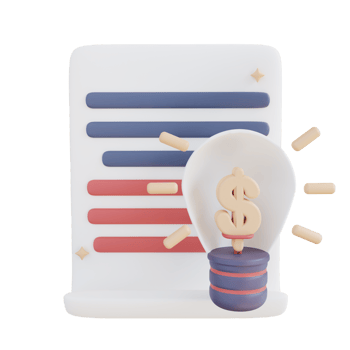 3D Illustration financial idea document png