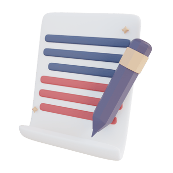 3D Illustration write documents png