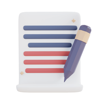 3D Illustration write documents png