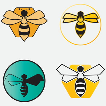 bee logo illustrations design icon vector