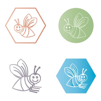 bee logo illustrations design icon vector