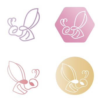 bee logo illustrations design icon vector