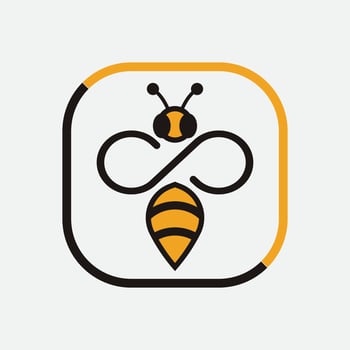 bee logo illustrations design icon vector