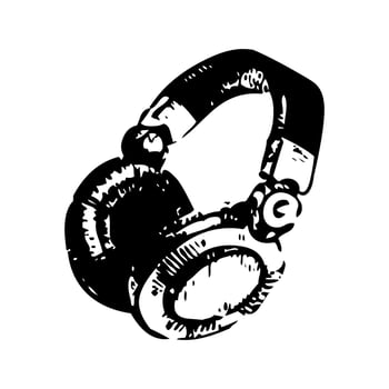 Headphone headset icon vector