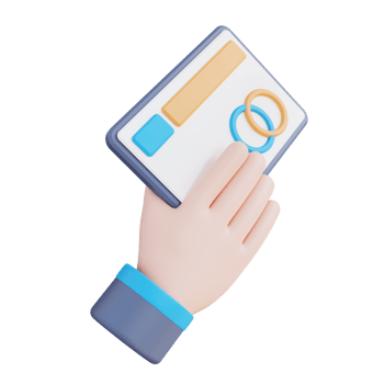 3d illustration of a hand holding a credit card png
