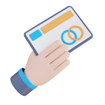 3d illustration of a hand holding a credit card png