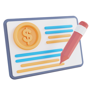 3d illustration of financial report writing png