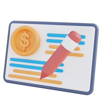 3d illustration of financial report writing png