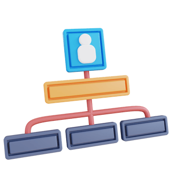 3d illustration of hierarchy chart png