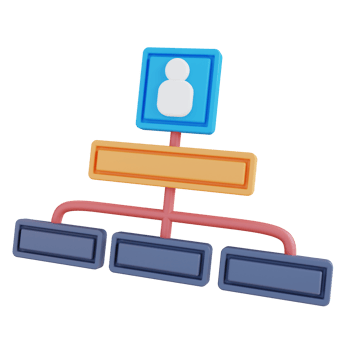 3d illustration of hierarchy chart png