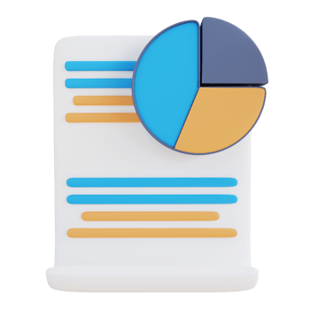 3d illustration pie chart document png