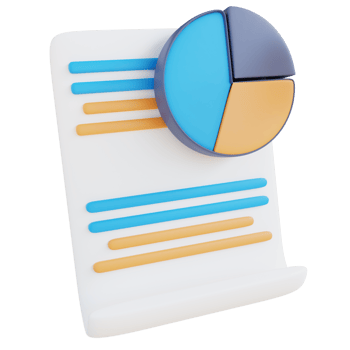 3d illustration pie chart document png