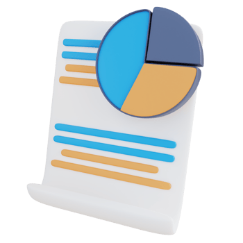 3d illustration pie chart document png