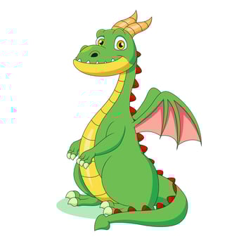 Cute dragon cartoon vector illustration