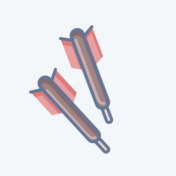 Icon Darts. related to Sports Equipment symbol. doodle style. simple design editable. simple illustration vector