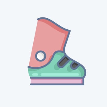 Icon Ski Boots. related to Sports Equipment symbol. doodle style. simple design editable. simple illustration vector