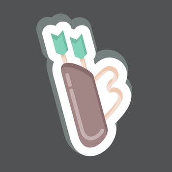Sticker Quiver. related to Sports Equipment symbol. simple design editable. simple illustration vector
