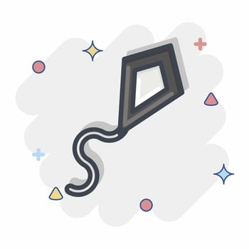 Icon Kite. related to Sports Equipment symbol. comic style. simple design editable. simple illustration vector