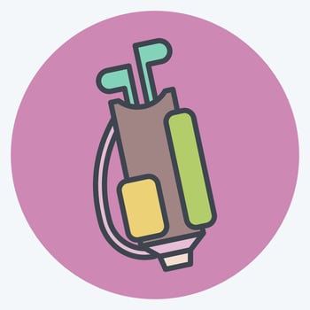 Icon Golf Bag. related to Sports Equipment symbol. color mate style. simple design editable. simple illustration vector