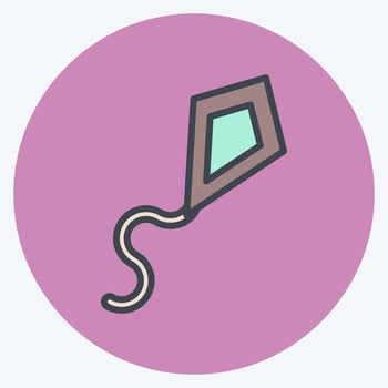 Icon Kite. related to Sports Equipment symbol. color mate style. simple design editable. simple illustration vector