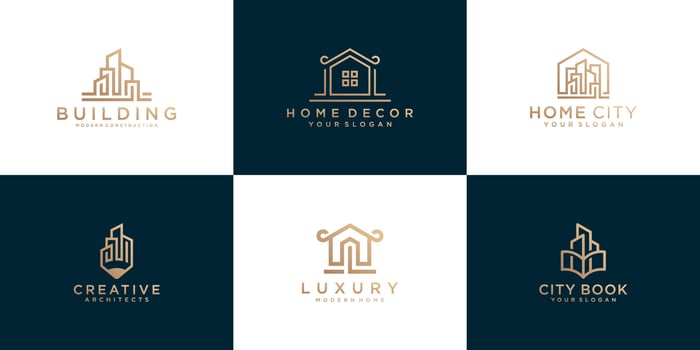 collection of creative home and building logos vector