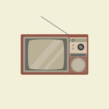 vintage classic television flat design vector illustration. retro tv design. oldies electronic