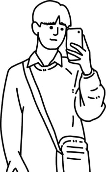 vector illustration of man cartoon for coloring
